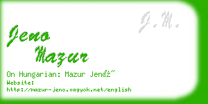 jeno mazur business card